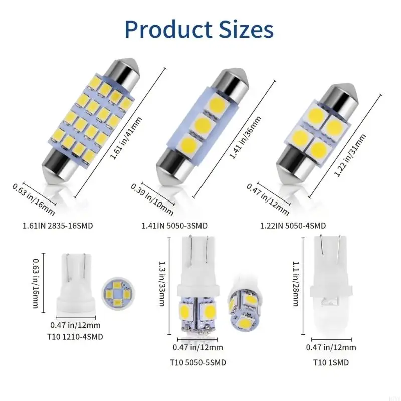 Car LED Light Bulbs 42Pcs Pack For Interior And Exterior Lighting With Long Service Life Over 50000 Hours D7YA - 6