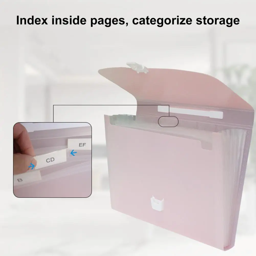 File Folder Multi-pages 13 Pockets Document Folder with Handle Examination Paper Accordion File Organizer School Supplies