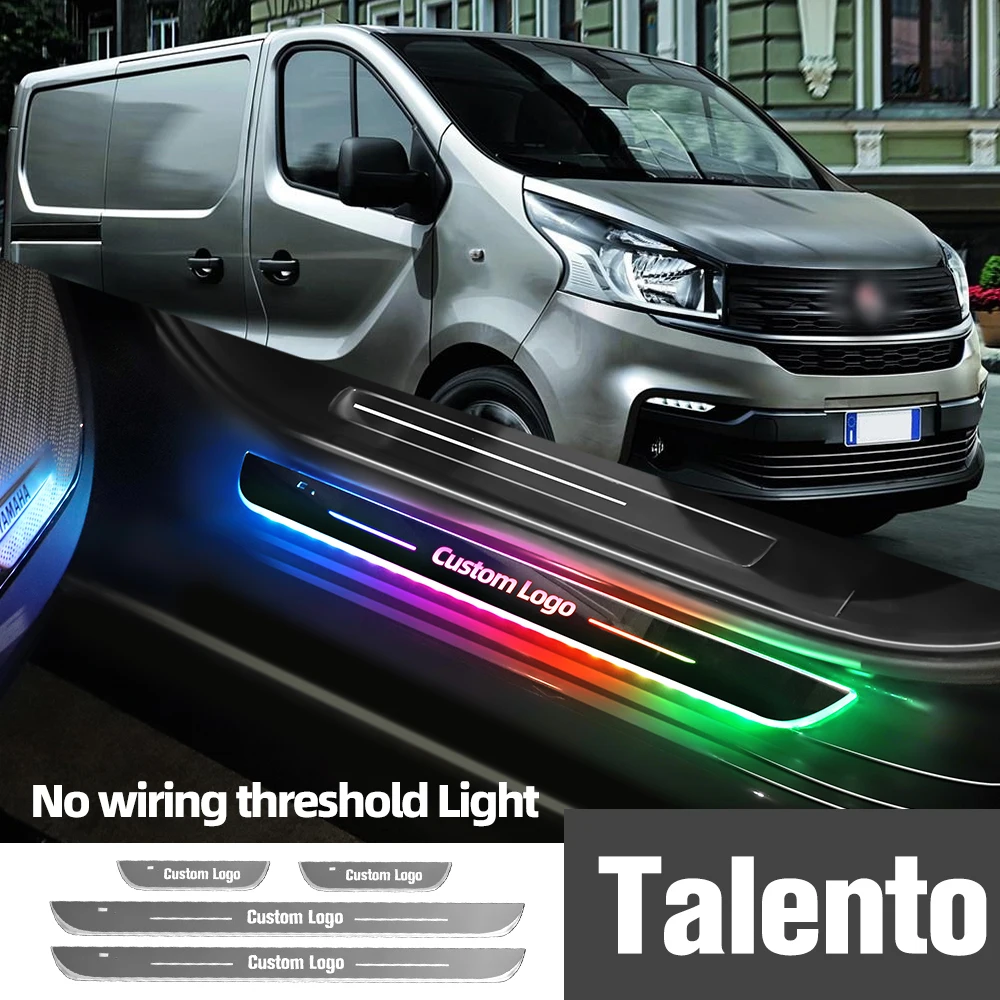 

Для Fiat Talento 2016-2018 2017 автомобильная лампа индивидуальный Логотип Подсветка порога двери приветственный порог светодиодный аксессуары