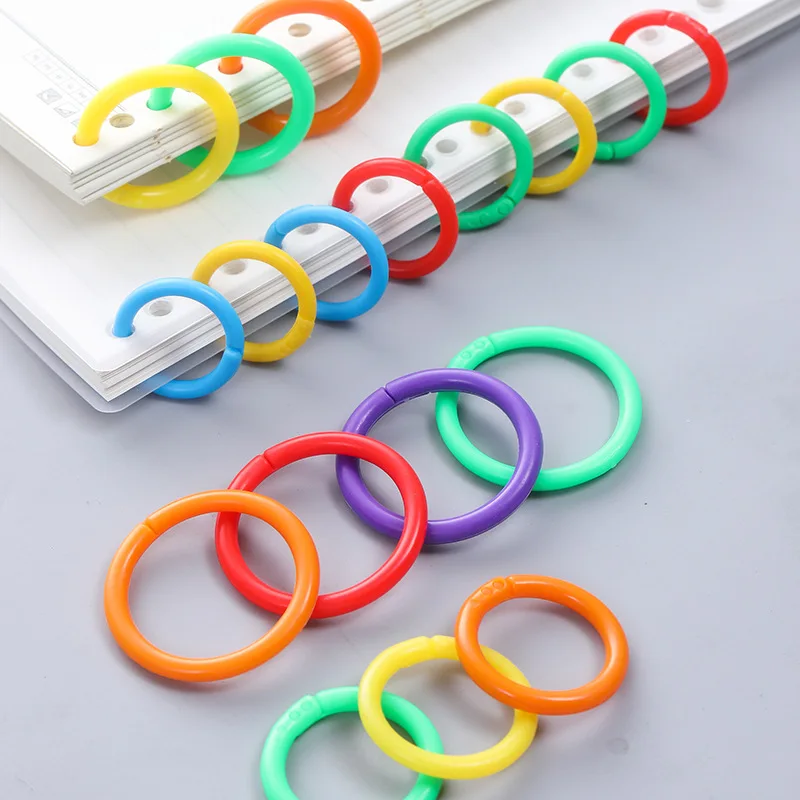 10 Pcs 16/20/28/32mm Plastic Ring Binder DIY Albums Circle Loose-leaf Book Hoops Opening Office Binding Supplies Photo Album plastic binding rings metal binder ring loose leaf binding coil book binding supplies plastic binding coil