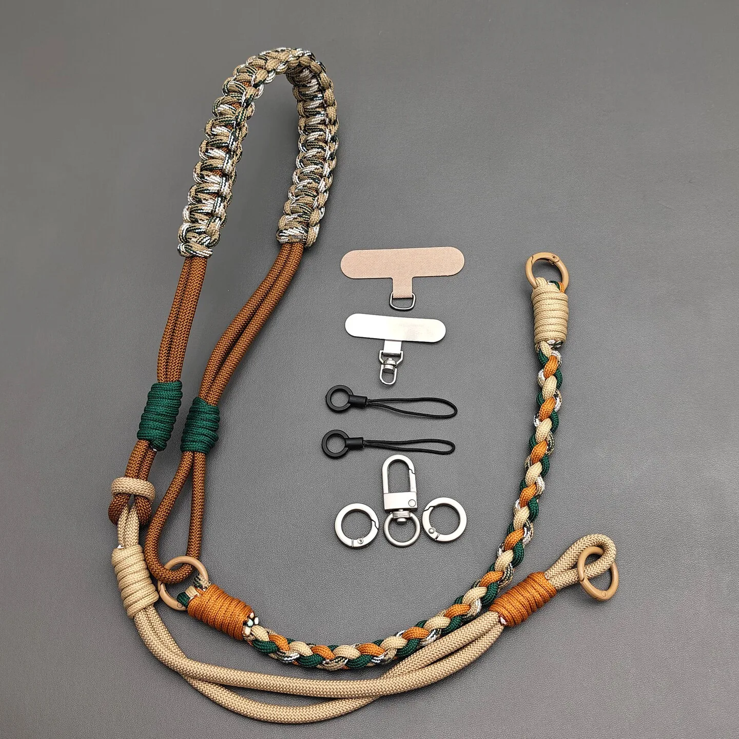 Multi-purpose Adjustable DIY Hand Braided Phone Lanyard Detachable Bag Strap Outdoor Anti-lost Shoulder Strap Accessories