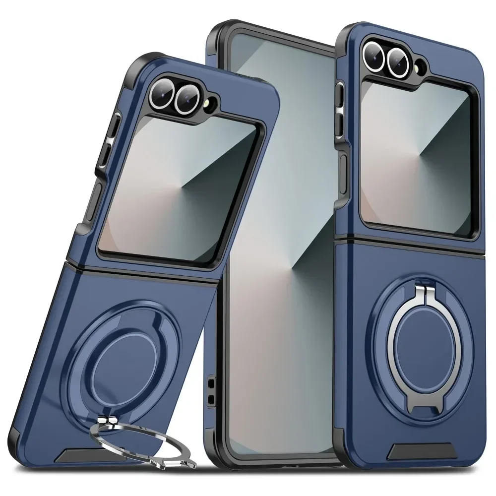 Magnetic 360 Rotating Bracket Phone Case with Ring Holder - Hard Shell Protective Cover