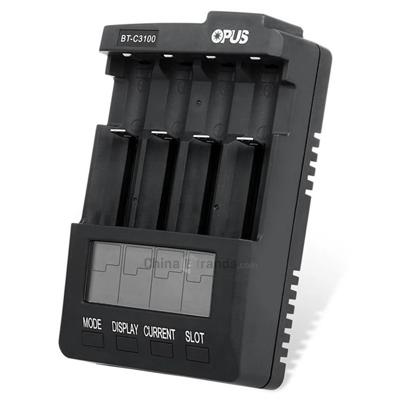 

4-Slot LCD V2.2 OPUS Digital Smart Battery Charger For Nicd Nimh AA AAA Lithium Ion Batteries 16340 18650