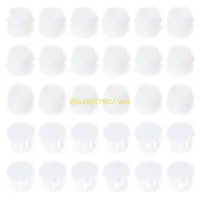C4DF แพ็ค 30 Flush Type ปลั๊กรูสีขาวเจาะรูสกรู Caps สำหรับตู้ตู้ชั้นวางใส่ End Caps 1