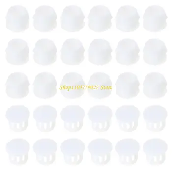 C4DF แพ็ค 30 Flush Type ปลั๊กรูสีขาวเจาะรูสกรู Caps สำหรับตู้ตู้ชั้นวางใส่ End Caps 1
