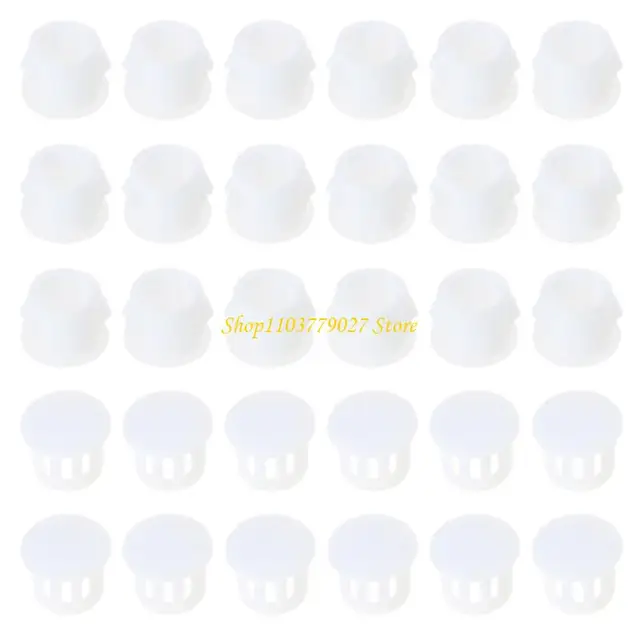 C4DF แพ็ค 30 Flush Type ปลั๊กรูสีขาวเจาะรูสกรู Caps สำหรับตู้ตู้ชั้นวางใส่ End Caps 1