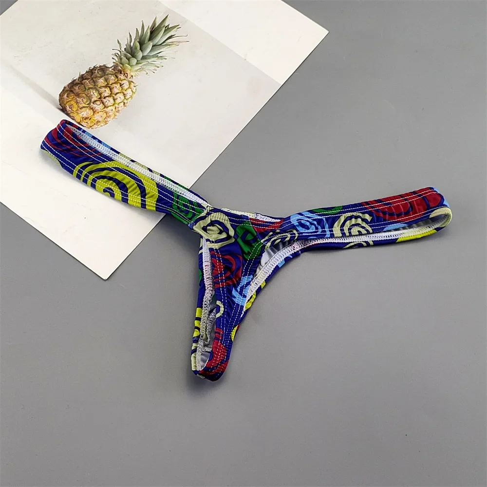 Sexy Printed Lips/Flowers/Camouflage Underwear for Men Mini Panties Penis Pouch String Low Waist Bikini Hombre Lingerie