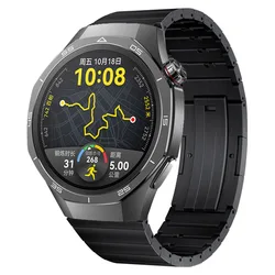 Premium Titanium Strap with Quick Release Butterfly Buckle for Smartwatches - 22mm Band (Black)