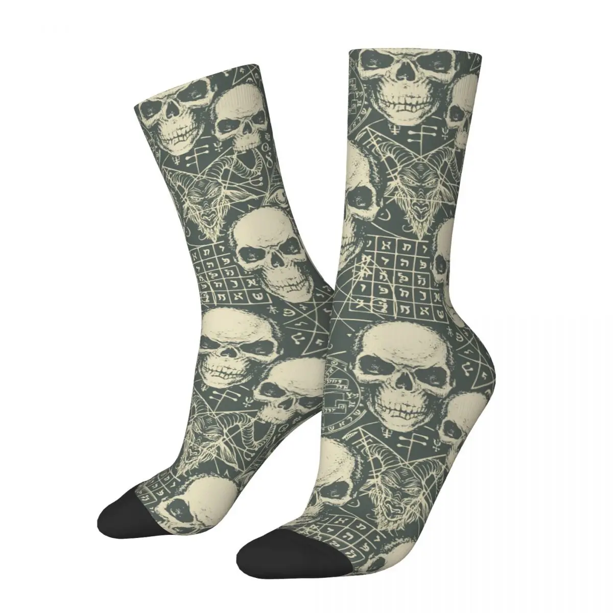 

Accult Theme Skull Skeleton Socks Male Mens Women Autumn Stockings Printed