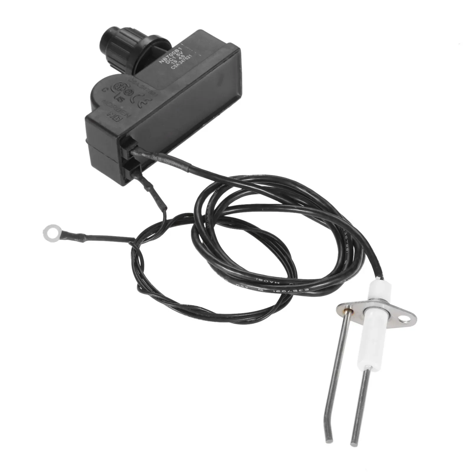 36 inch Push Button Ignition Assembly Kit 2 Outlet Ground Wire Grill Fire Pit Gas Burner System AAA Battery