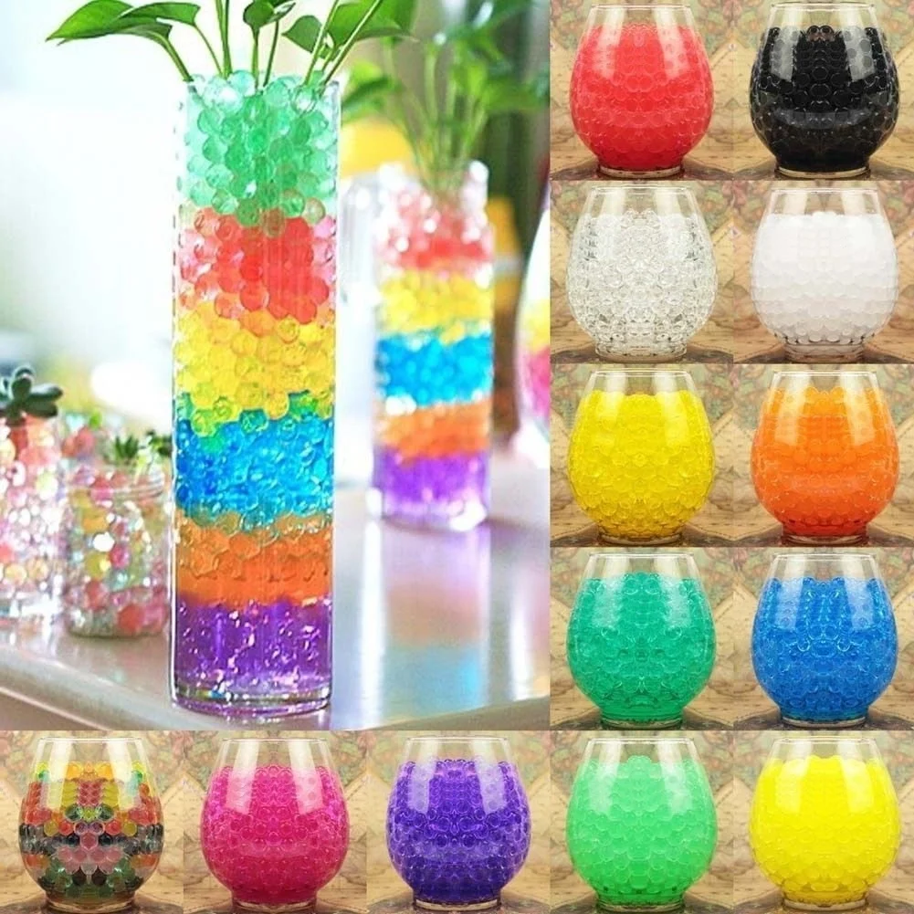 300 pz pianta d'acqua terreno fiore gelatina cristallo terreno fango perle  perline di Gel palline casa vaso Decor bolla perlina espansione - AliExpress