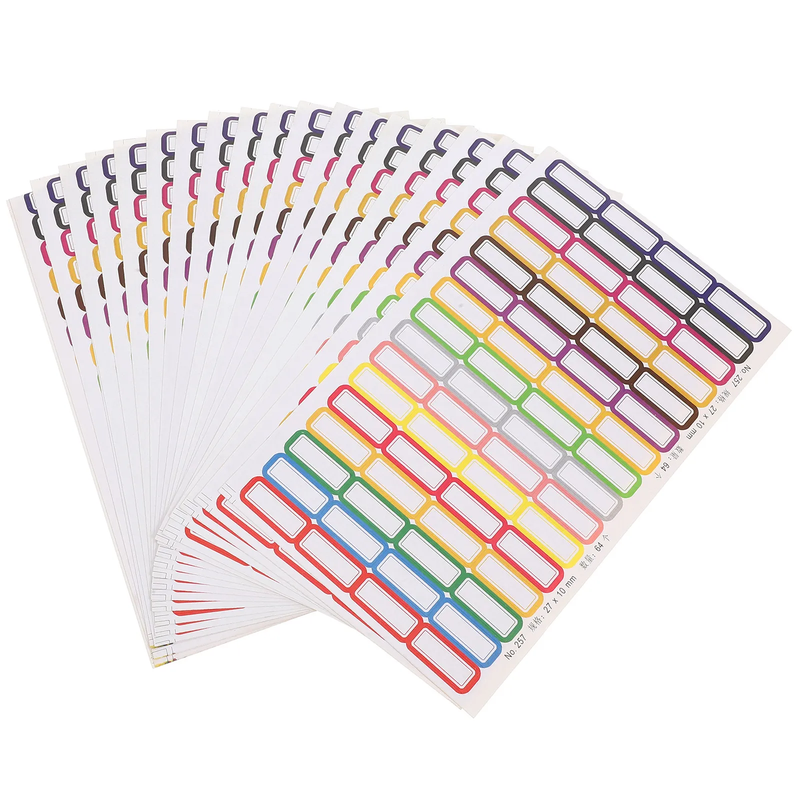 20매 자체 접착식 이름표 런치박스, 서랍, 바인더, 실험실 튜브, 사무실, 학교용 방수 생생한 색상