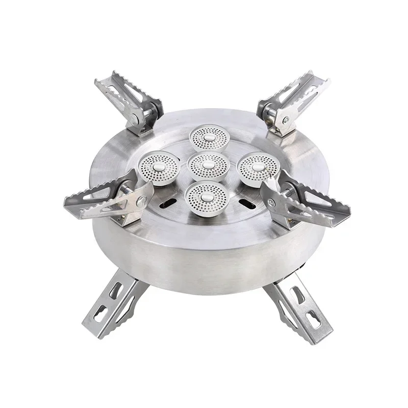 

Outdoor Five-head Fierce Stove Picnic Gas Stove Camping Split Furnace Complete Set of Ceiling Stove Portable Windproof Type