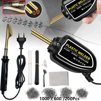 100W Plastic Welding Machine Soldering Iron Kit, 200/1000PCS Hot Stapler Plastic Repair Tool for Car Bumper Crack Repair, Kayaks