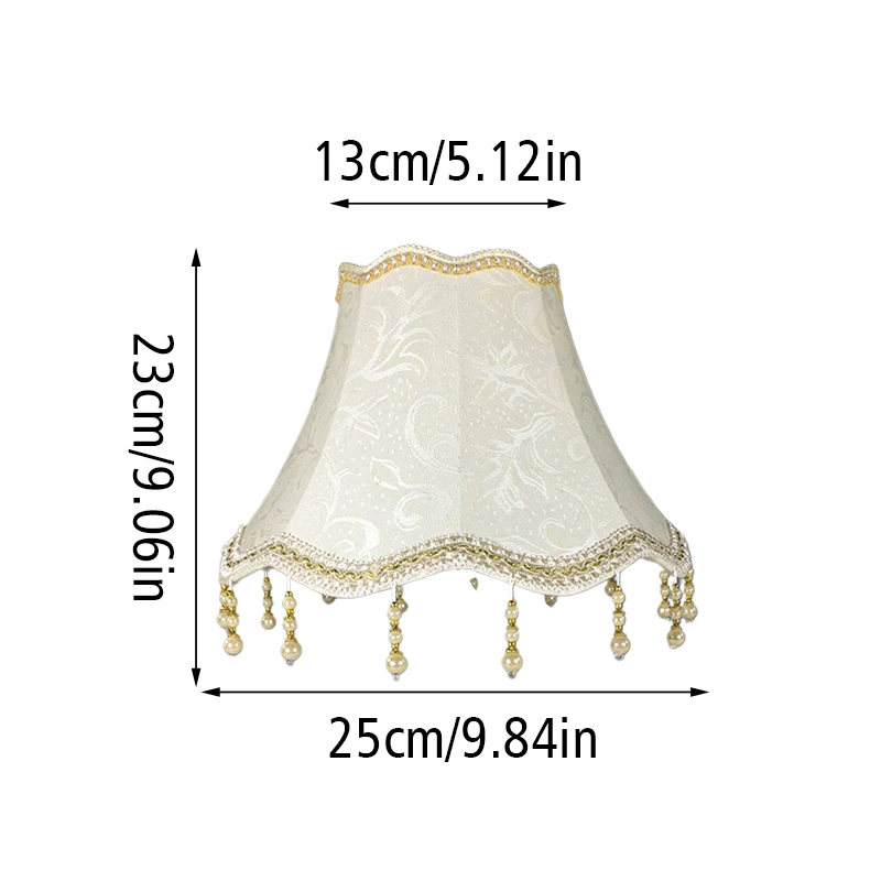European Style Table Lamp Shade Fabric Fringe Beads Lace Wall Lampcover lamp shade