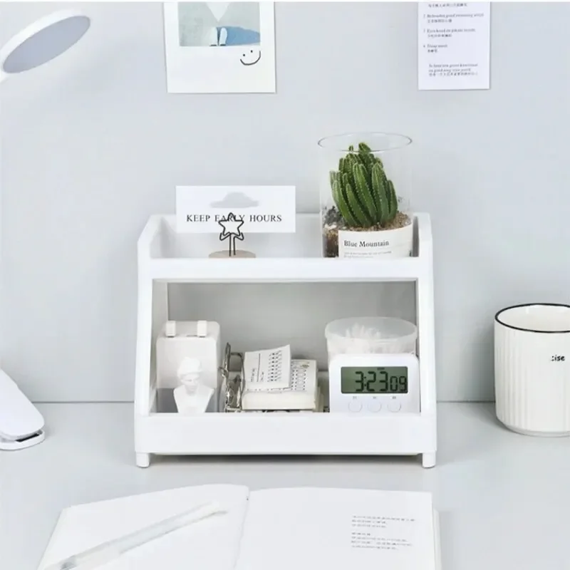 stationery organizer desktop storage shelf Double Tier Desktop Storage Organiser Display Shelf stationery stationary stationary organizer office supplies