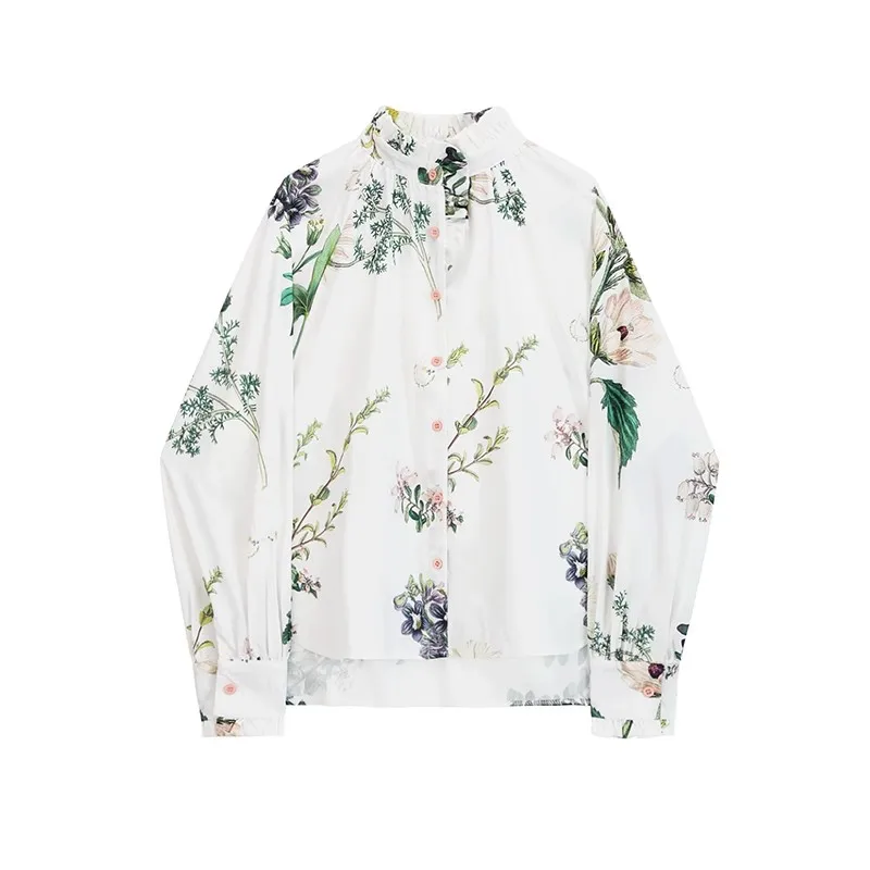 

Women Blouse Long Sleeve Print Shirts Vintage Office Ladies Tops Femme Fashion Blusa De Mujer