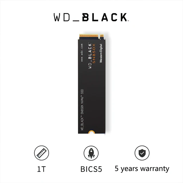 WD_BLACK SN850X 2To M.2 2280 PCIe Gen4 NVMe SSD pour le