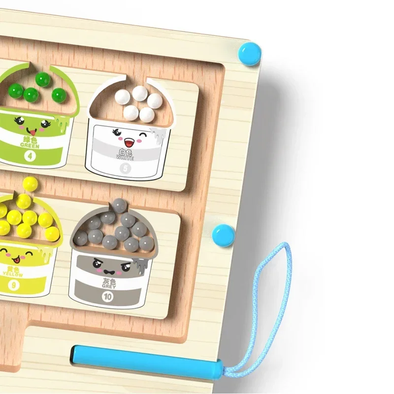 Magnetic Color Sorting Maze & Drawing Board Toddler Montessori Toys Number Matching Learning Counting Preschool Activity