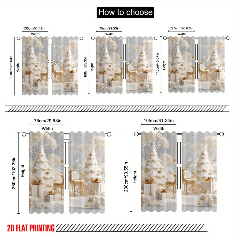 Holiday Magic Gold Christmas Curtains 2