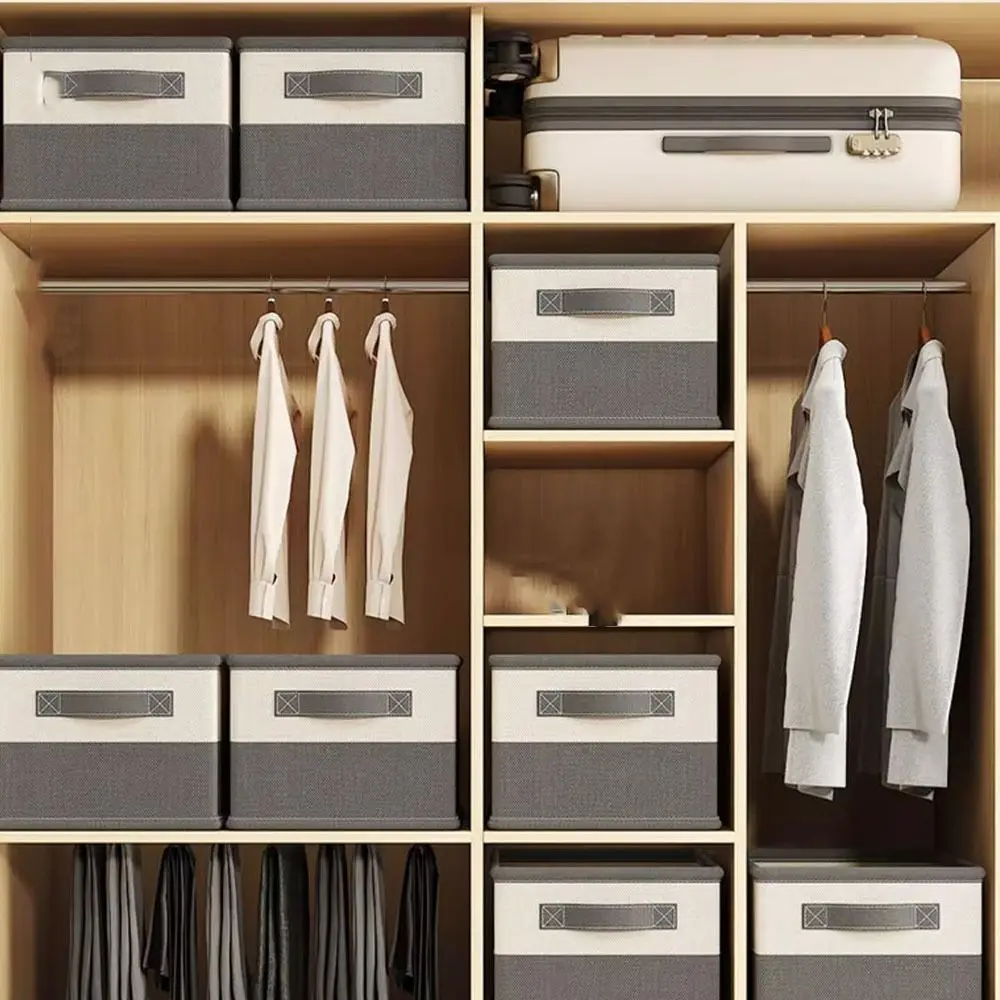 

Fabric Underwear Bra Storage Box Stitching Multifunction House Clothes Storage Containers Foldable Large Capacity