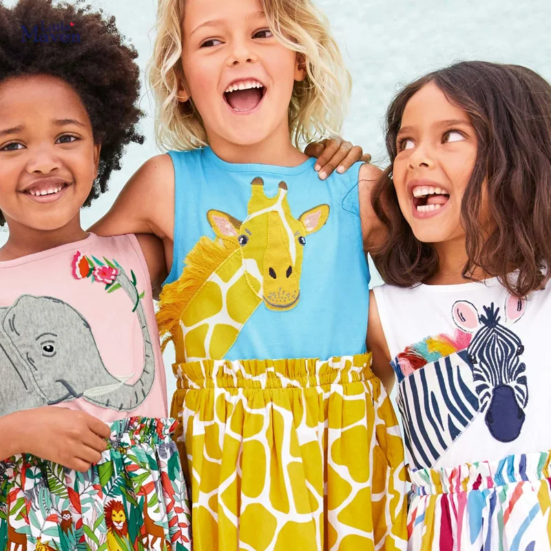 

Jumping Meters New Arrival Giraffe Sleeveless Dresses Hot Selling Children's Clothing Cotton Kids Costume Frocks Toddler Dress