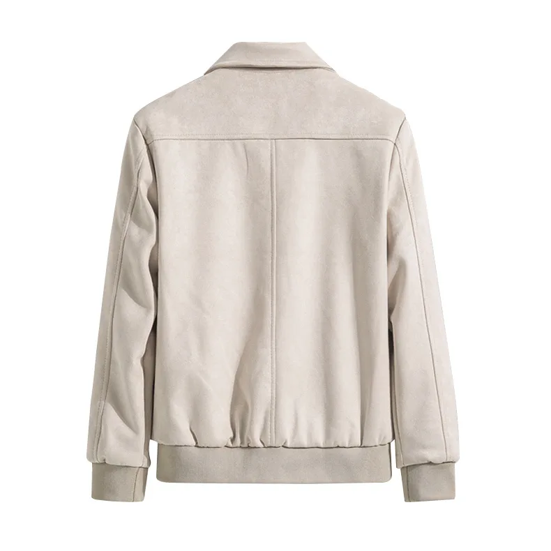 Autumn New Solid Color Men's Jacket Zippered Cardigan Deer Skin Velvet Jacket Fashionable Jackets for Men Clothing