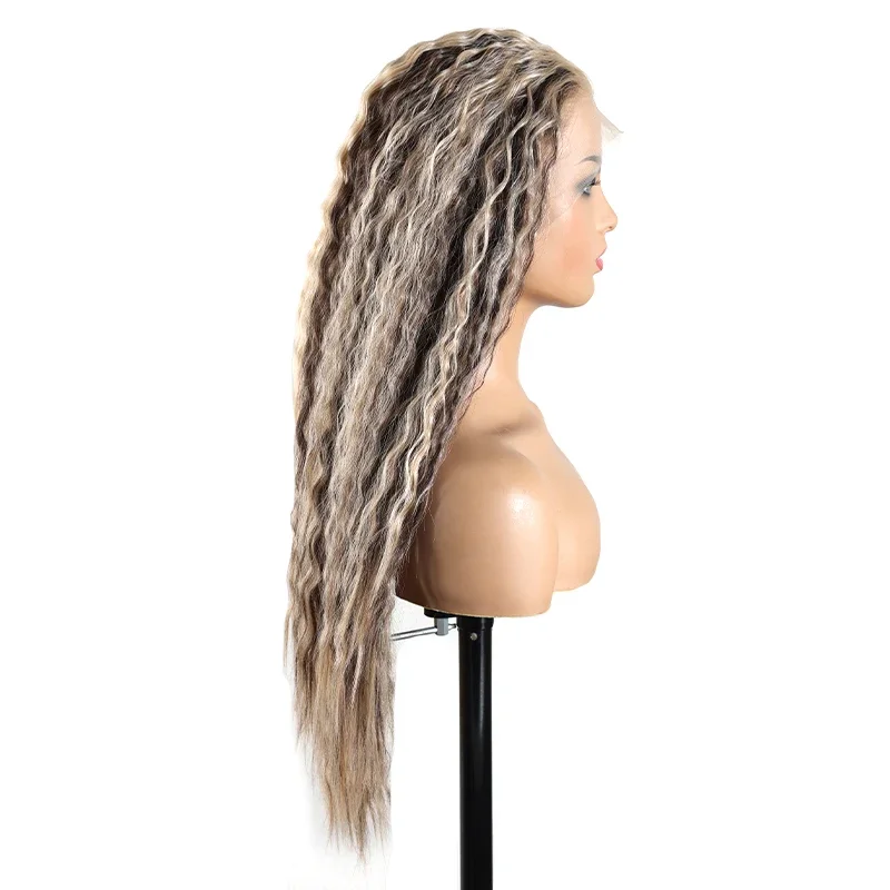 Synthetic Wig Kinky Straight 13x4 Lace Front for Women