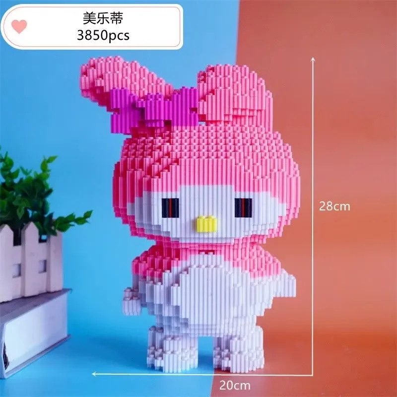 Cute Red Kitten Building Blocks Toy - Charming Desktop Decoration & Girl's Birthday Gift