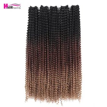 Pre Twisted Passion Twist Crochet Hair Synthetic Braiding Extension For Butterfly Locs 24Inch Pre-Looped Water Wave Crochet Hair 1