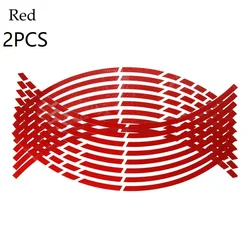 Vibrant Multi - Color Reflective Wheel Stickers and Decals (2pcs red)