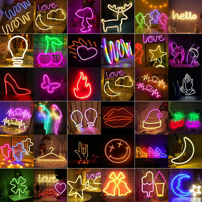 Led Lights Neon Signs Room Bedroom Wall Led Bar Neon Signs Room