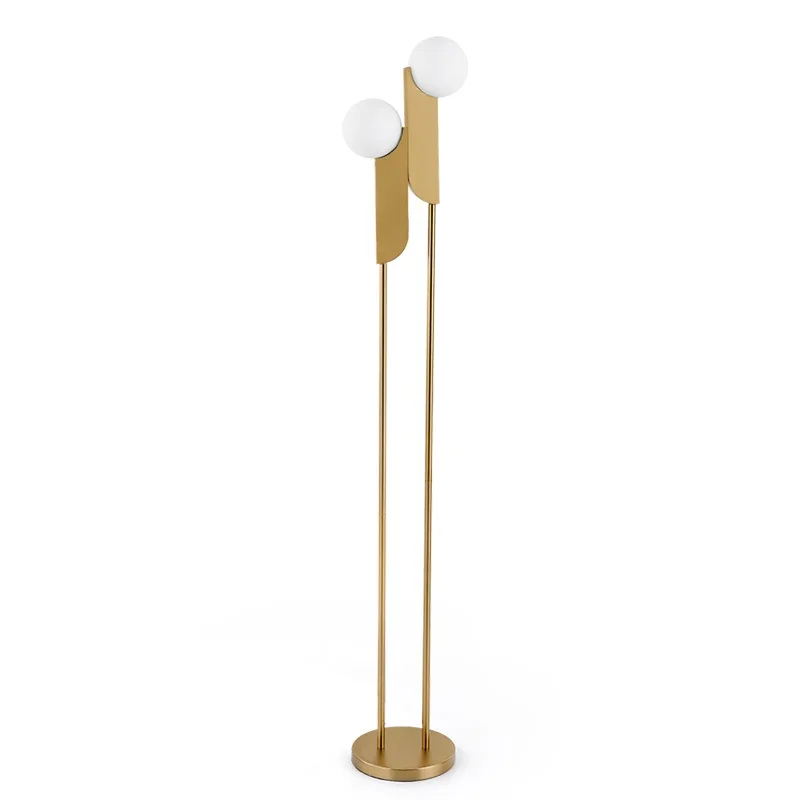 

ZL Nordic Simple Led Golden Fall Floor Lamp Living Room Bedroom Study Double Head