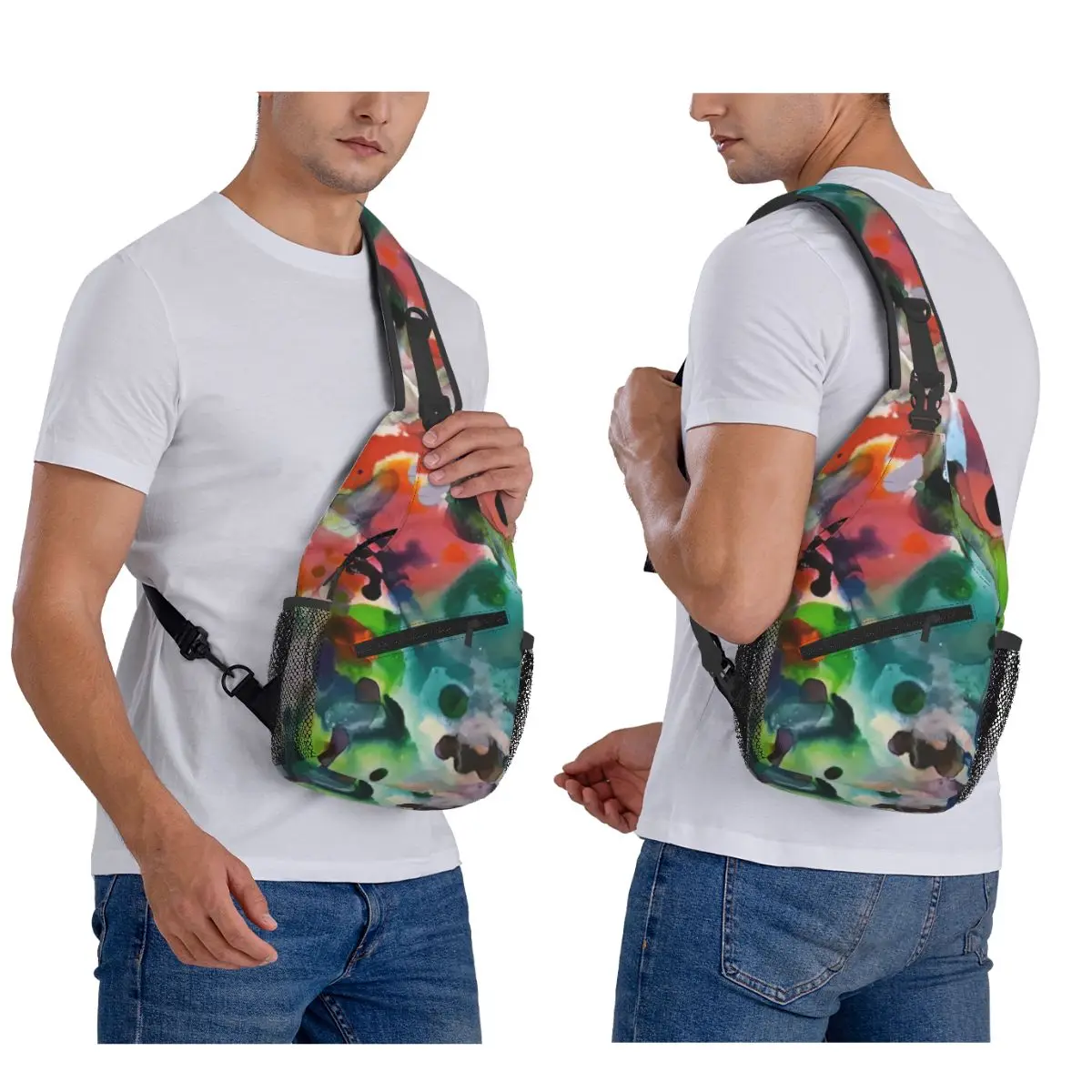 Absurd Ink Spread Chest Bag Men Sling Crossbody Backpack Chest Bag ...