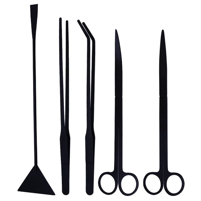 Stainless Steel Aquatic Tool Kit Set Aquatic Trimming Tools Aquarium Scissors Tweezers Flat Sand Landscaping Tools 