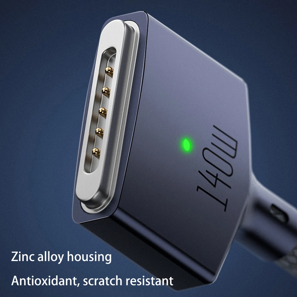 Macbook pro air m1 pro,m1,m2,a2442,a2485,a2681用の磁気ケーブル (2m