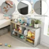 Toy organization and storage, 5-section children's bookshelf for organizing books and toys, game room, daycare (gray) 5