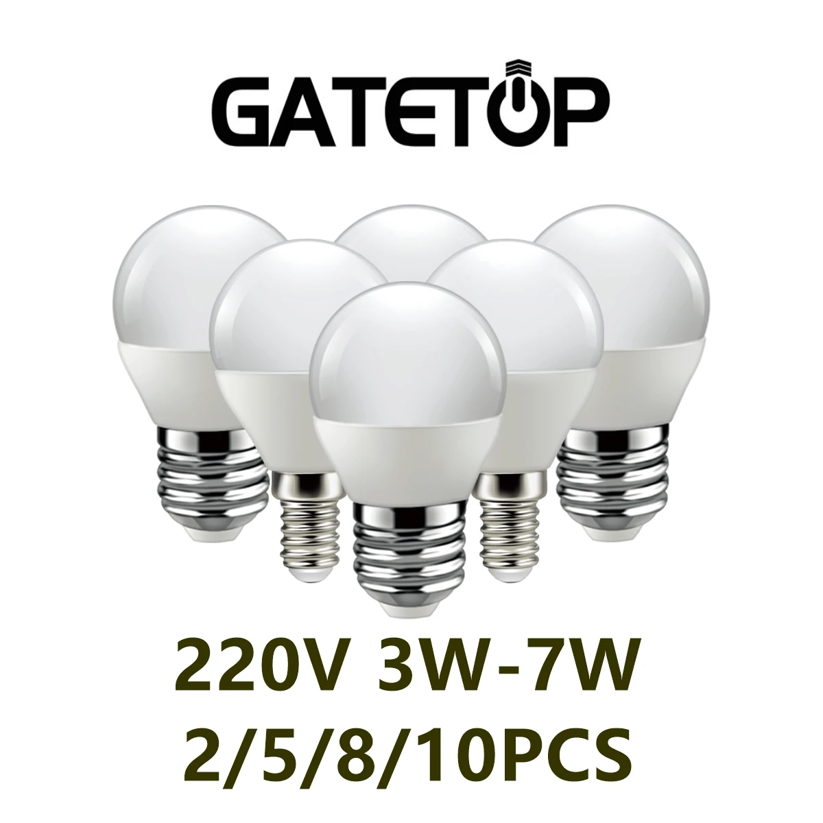

2-10PC LED ball bulb G45 220V 3W-7W Stasmless high lumen warm white light for chandelier down lamp crystal lamp kitchen bathroom