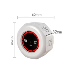 Compact 90 - Minute Gravity Sensor Flip Timer for Efficient Time Management (White1)