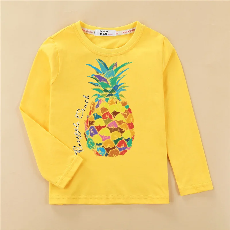 Aimi Lakana Kids Cotton T-Shirt Boys Long Sleeve Tops Pineapple Print Shirt Girls Spring Autumn Shirts 4