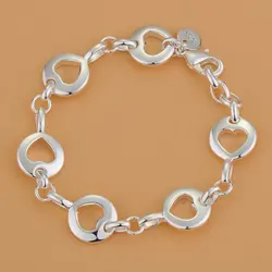 Elegant 925 Sterling Silver Beaded Romance Chain Bracelet for Women - Perfect for Fashion, Engagement, Party, or Wedding Jewelry Gift (AB135)
