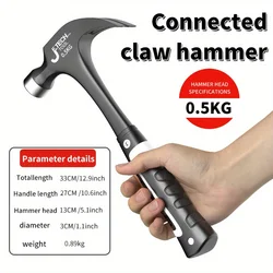 Enhanced Claw Hammer - Professional Non-Slip Hand Tool for Woodworking & Carpentry (Medium)