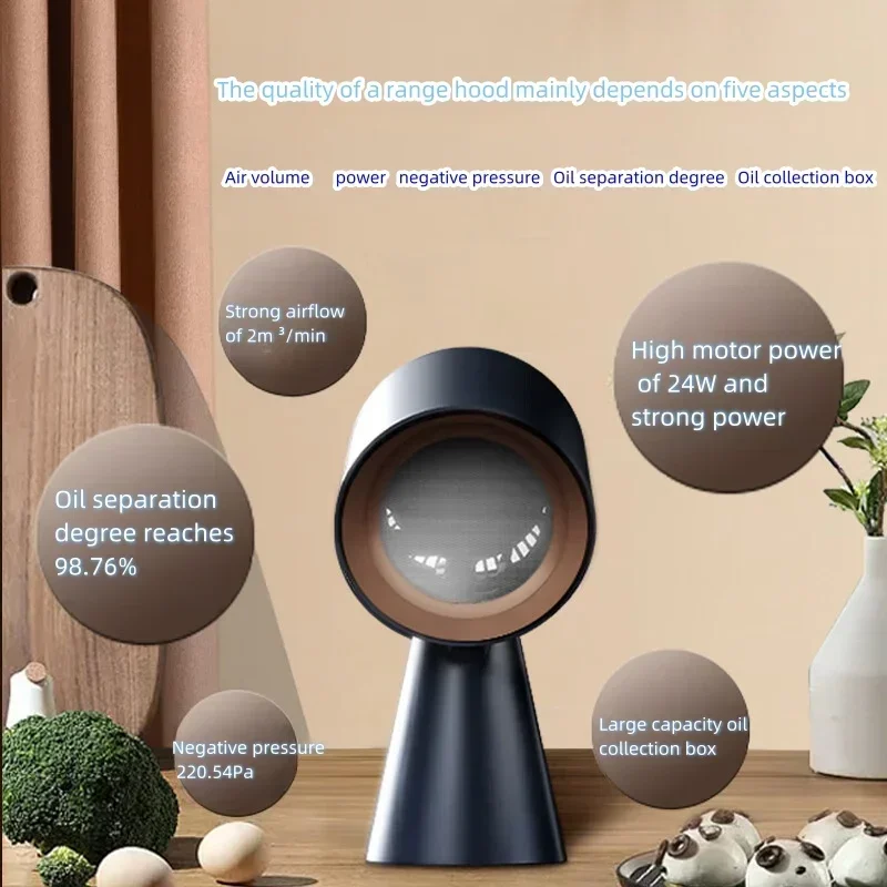 220V Haotaitai Portable Mini Desktop Range Hood Perfect for Hot Pot and BBQ with Low Noise extractores de cocina вытяжка