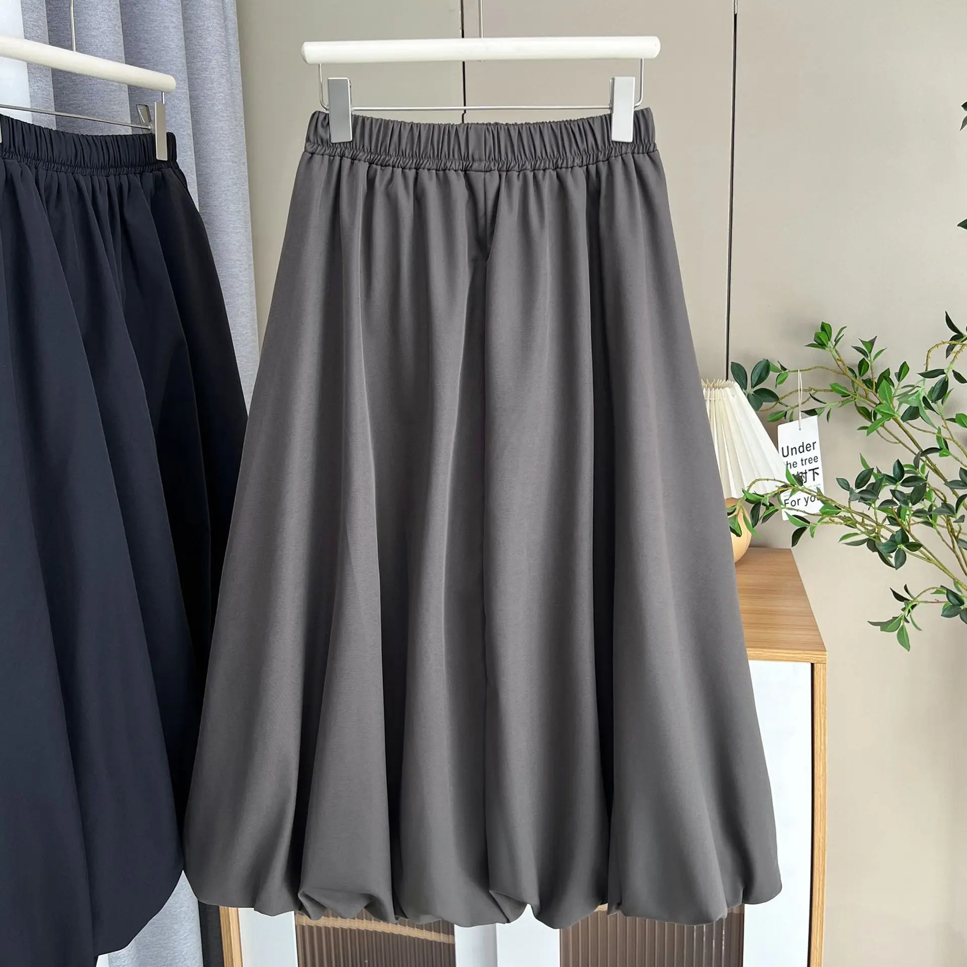 Plus Size Women's Umbrella Skirt New Autumn Unique And Elegant Bud mid-length Lantern Skirt 835