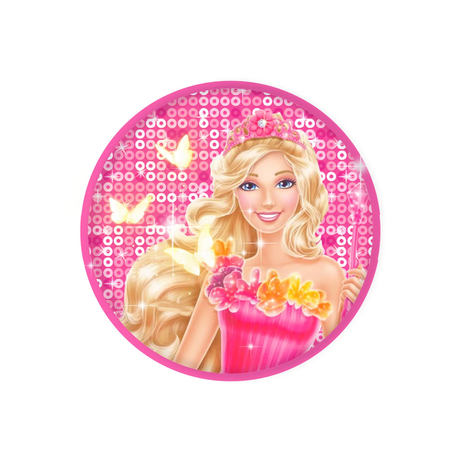 Barbie Birthday Party Supplies Pink Girl Disposable Tableware Banner Cupcake Topper Background Princess Balloons Gift Bag