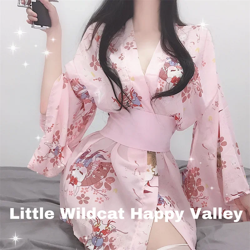 

Lolita Cute Girl Ruffles Women Kawaii Maid Outfit Sweet Sexy Sleepwear Servant Cosplay Costumes Bow Lace Tops and Bloomers Set