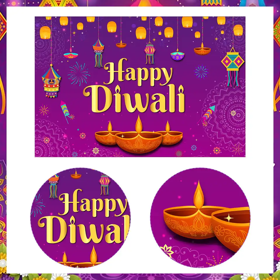 thumbnail image 2 of Diwali Decorations, Happy Diwali Banner Decorations For Home, Festival Of Lights Party Decor Items, Deepavali Hanging Swirls Garland Indian Decorations For Pooja Puja Wedding Diwali 2 of 11