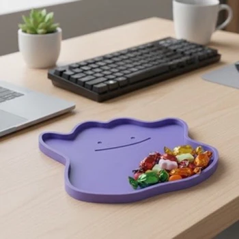 Vassoio portaoggetti Kawaii a forma di Ditto, organizer da scrivania a tema anime per piccoli oggetti, decorazione creativa per la casa, regalo perfetto per ragazze