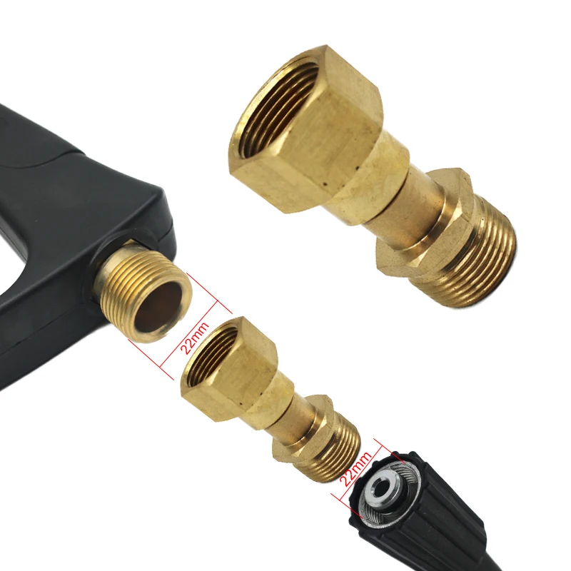 Brass High Pressure Washer Swivel Joint Connector Hose Fitting M22 14mm Thread 360 Degree Rotation Hose Sprayer Connector 5