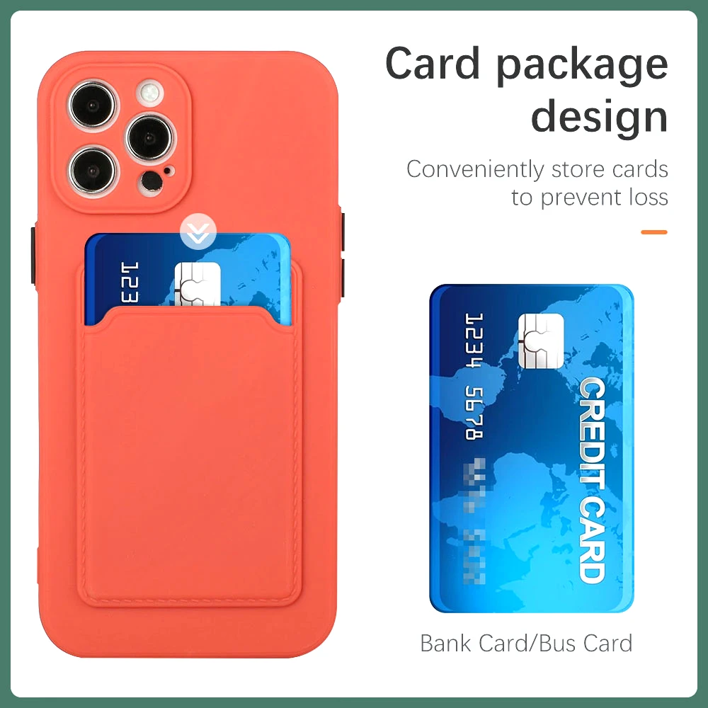 Sleek Card Holder Silicone Phone Case - Multi-Color Options Available